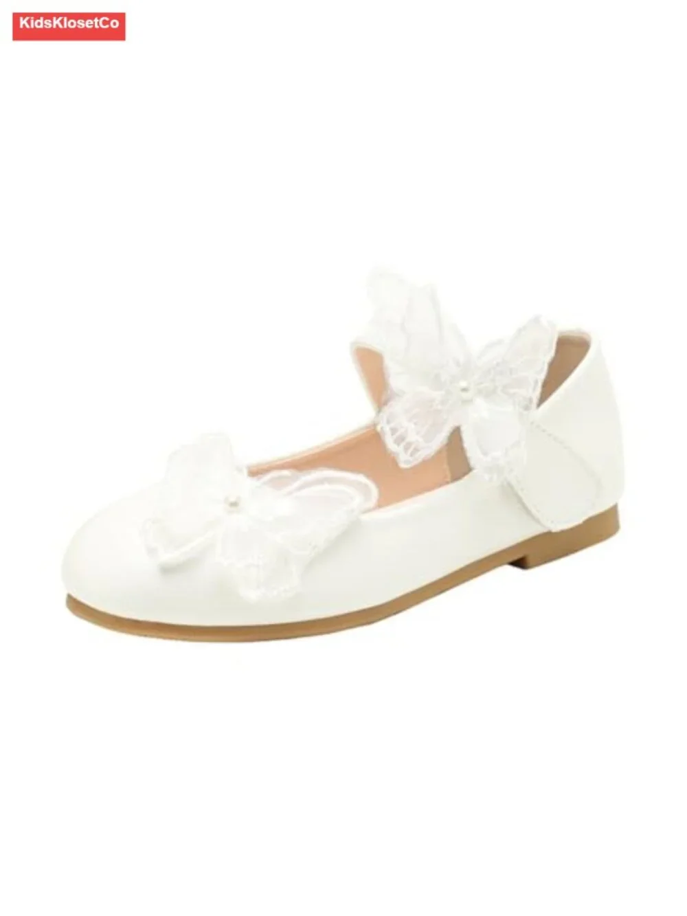 Butterfly Mary Jane Ballet Flats Flower Girl Wedding Party Dress Shoes